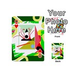 Green abstract artwork Playing Cards 54 (Mini)  Front - HeartQ