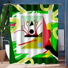 Green Abstract Artwork Shower Curtain 60  X 72  (medium) 