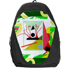 Green Abstract Artwork Backpack Bag