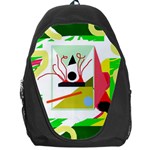 Green abstract artwork Backpack Bag Front