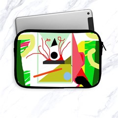 Green Abstract Artwork Apple Ipad Mini Zipper Cases by Valentinaart