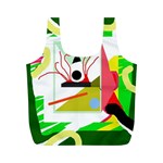 Green abstract artwork Full Print Recycle Bags (M)  Front