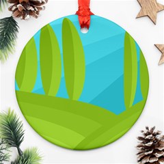 Green And Blue Landscape Ornament (round) 