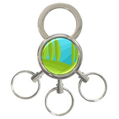 Green And Blue Landscape 3-ring Key Chains