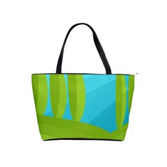 Green And Blue Landscape Shoulder Handbags