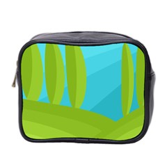 Green And Blue Landscape Mini Toiletries Bag 2-side