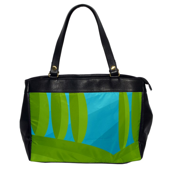 Green and blue landscape Office Handbags