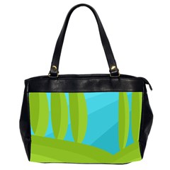 Green And Blue Landscape Office Handbags (2 Sides) 