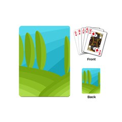 Green And Blue Landscape Playing Cards (mini) 