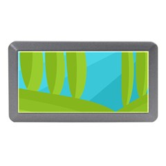 Green And Blue Landscape Memory Card Reader (mini) by Valentinaart