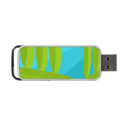 Green And Blue Landscape Portable Usb Flash (one Side) by Valentinaart