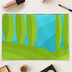 Green And Blue Landscape Cosmetic Bag (xxl)  by Valentinaart