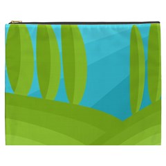 Green And Blue Landscape Cosmetic Bag (xxxl)  by Valentinaart