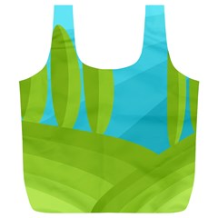 Green And Blue Landscape Full Print Recycle Bags (l)  by Valentinaart