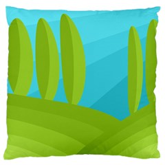 Green And Blue Landscape Large Flano Cushion Case (one Side) by Valentinaart