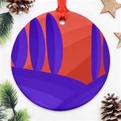 Purple And Orange Landscape Ornament (round) 