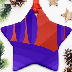 Purple And Orange Landscape Ornament (star) 