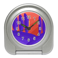 Purple And Orange Landscape Travel Alarm Clocks by Valentinaart