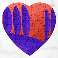 Purple And Orange Landscape Jigsaw Puzzle (heart)