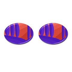 Purple And Orange Landscape Cufflinks (oval)