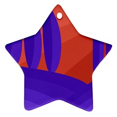 Purple And Orange Landscape Star Ornament (two Sides) 