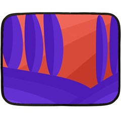 Purple And Orange Landscape Double Sided Fleece Blanket (mini) 