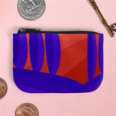 Purple And Orange Landscape Mini Coin Purses by Valentinaart