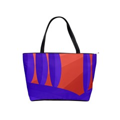 Purple And Orange Landscape Shoulder Handbags