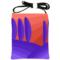 Purple And Orange Landscape Shoulder Sling Bags