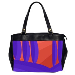 Purple And Orange Landscape Office Handbags (2 Sides) 