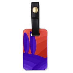 Purple And Orange Landscape Luggage Tags (one Side)  by Valentinaart