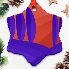 Purple And Orange Landscape Ornament (snowflake) 