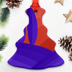 Purple And Orange Landscape Ornament (christmas Tree) by Valentinaart