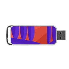 Purple And Orange Landscape Portable Usb Flash (one Side) by Valentinaart