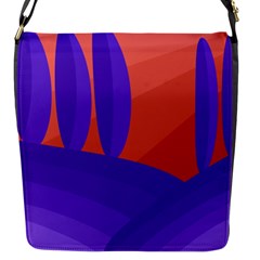 Purple And Orange Landscape Flap Messenger Bag (s) by Valentinaart