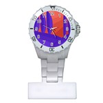 Purple and orange landscape Plastic Nurses Watch Front