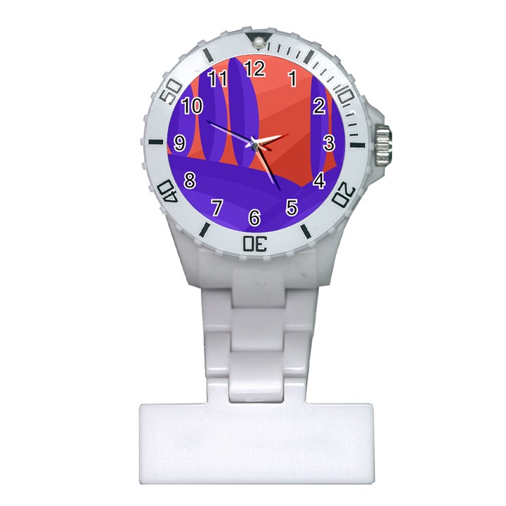 Purple and orange landscape Plastic Nurses Watch