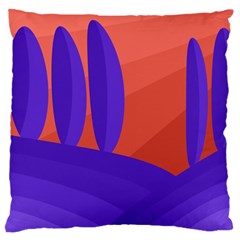 Purple And Orange Landscape Large Flano Cushion Case (one Side) by Valentinaart