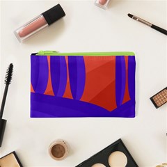 Purple And Orange Landscape Cosmetic Bag (xs) by Valentinaart