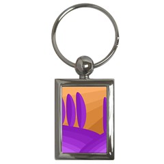 Orange and purple landscape Key Chains (Rectangle) 