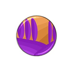 Orange and purple landscape Hat Clip Ball Marker (10 pack)