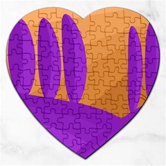 Orange And Purple Landscape Jigsaw Puzzle (heart)