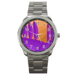 Orange and purple landscape Sport Metal Watch