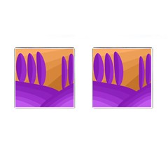 Orange and purple landscape Cufflinks (Square)