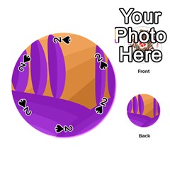 Orange and purple landscape Playing Cards 54 (Round) 