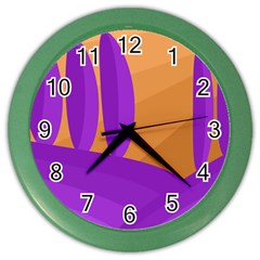 Orange and purple landscape Color Wall Clocks