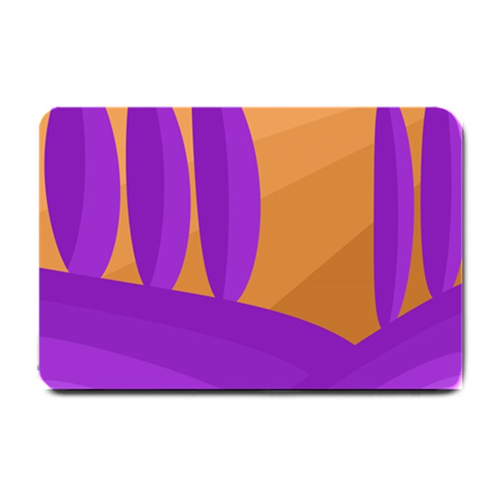 Orange and purple landscape Small Doormat 