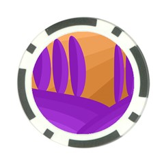 Orange and purple landscape Poker Chip Card Guards