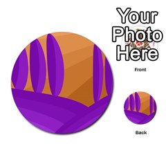 Orange and purple landscape Multi-purpose Cards (Round) 