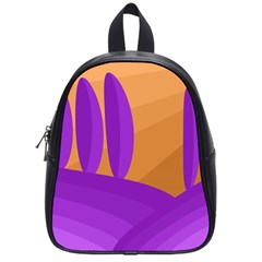 Orange and purple landscape School Bags (Small) 